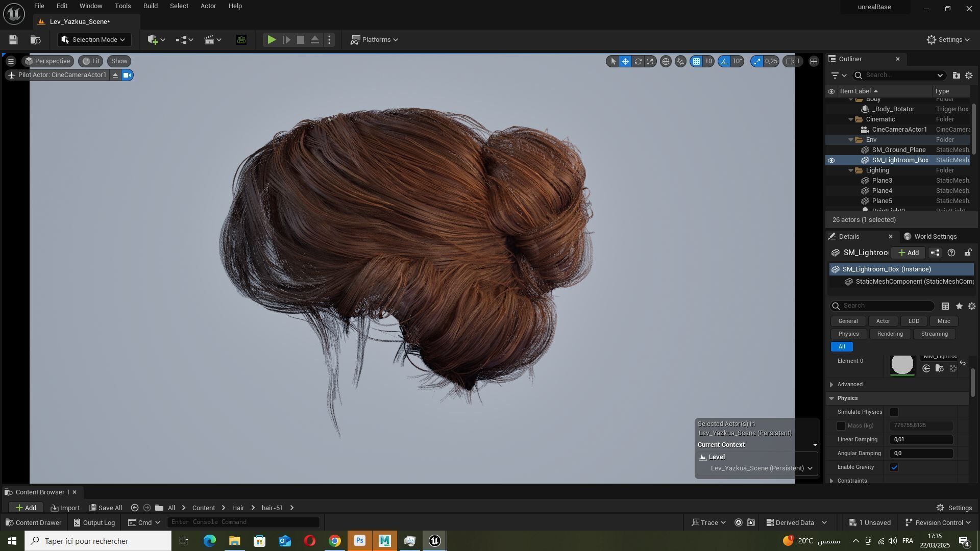 Elegant Bun Hairstyle - Realistic 3D Female Hair Model Low-poly 3D model_13