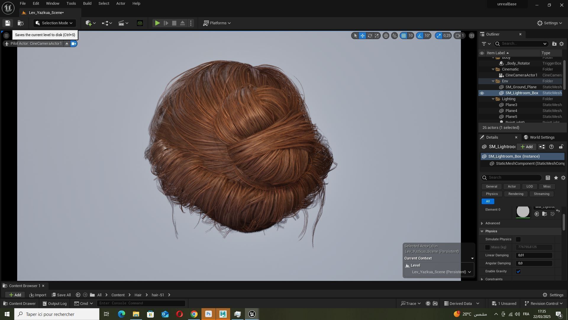 Elegant Bun Hairstyle - Realistic 3D Female Hair Model Low-poly 3D model_14