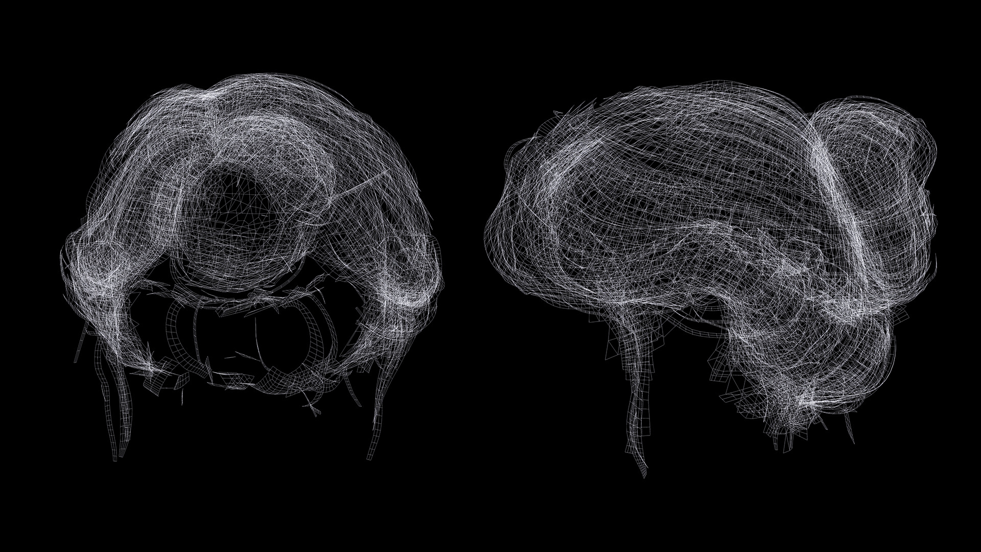 Elegant Bun Hairstyle - Realistic 3D Female Hair Model Low-poly 3D model_15