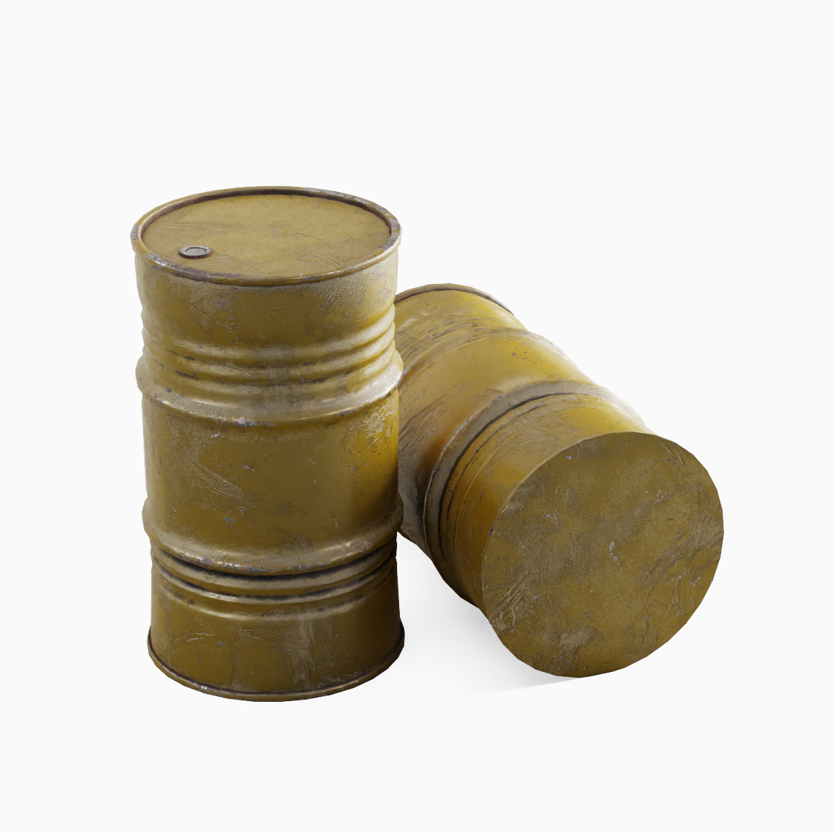 Industrial Barrel 02 Low-poly 3D model_5