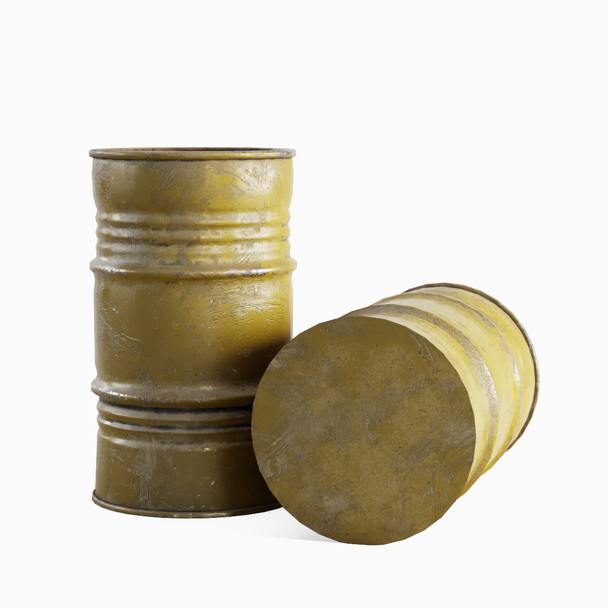 Industrial Barrel 02 Low-poly 3D model_2