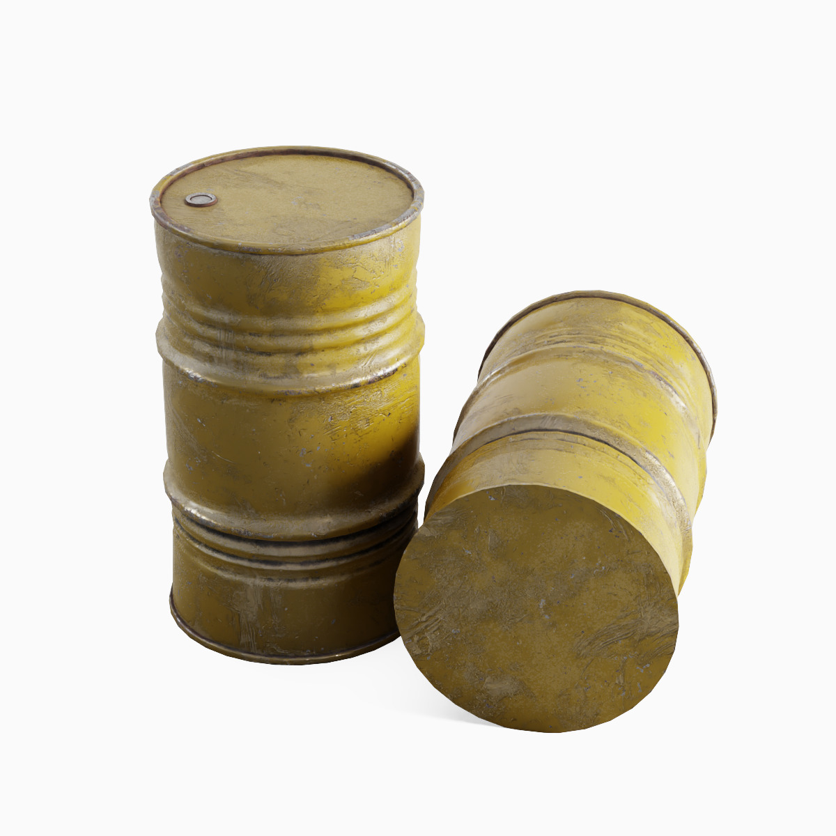 Industrial Barrel 02 Low-poly 3D model_4