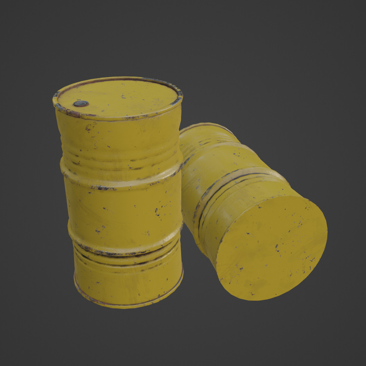 Industrial Barrel 02 Low-poly 3D model_6