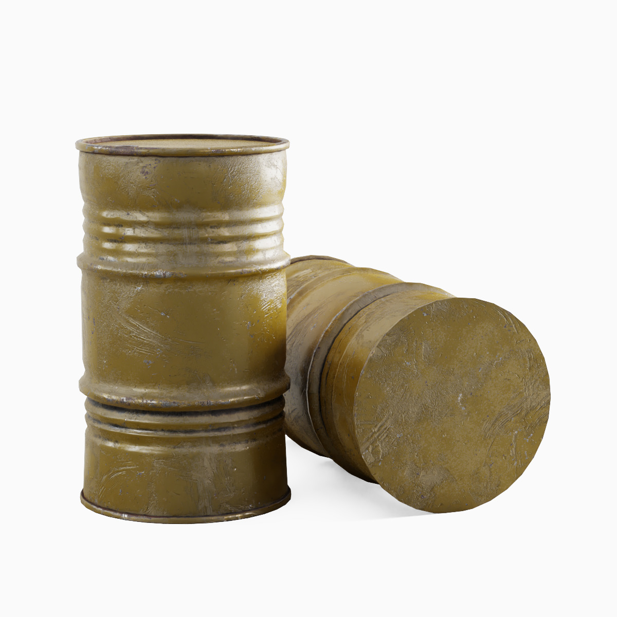 Industrial Barrel 02 Low-poly 3D model_3