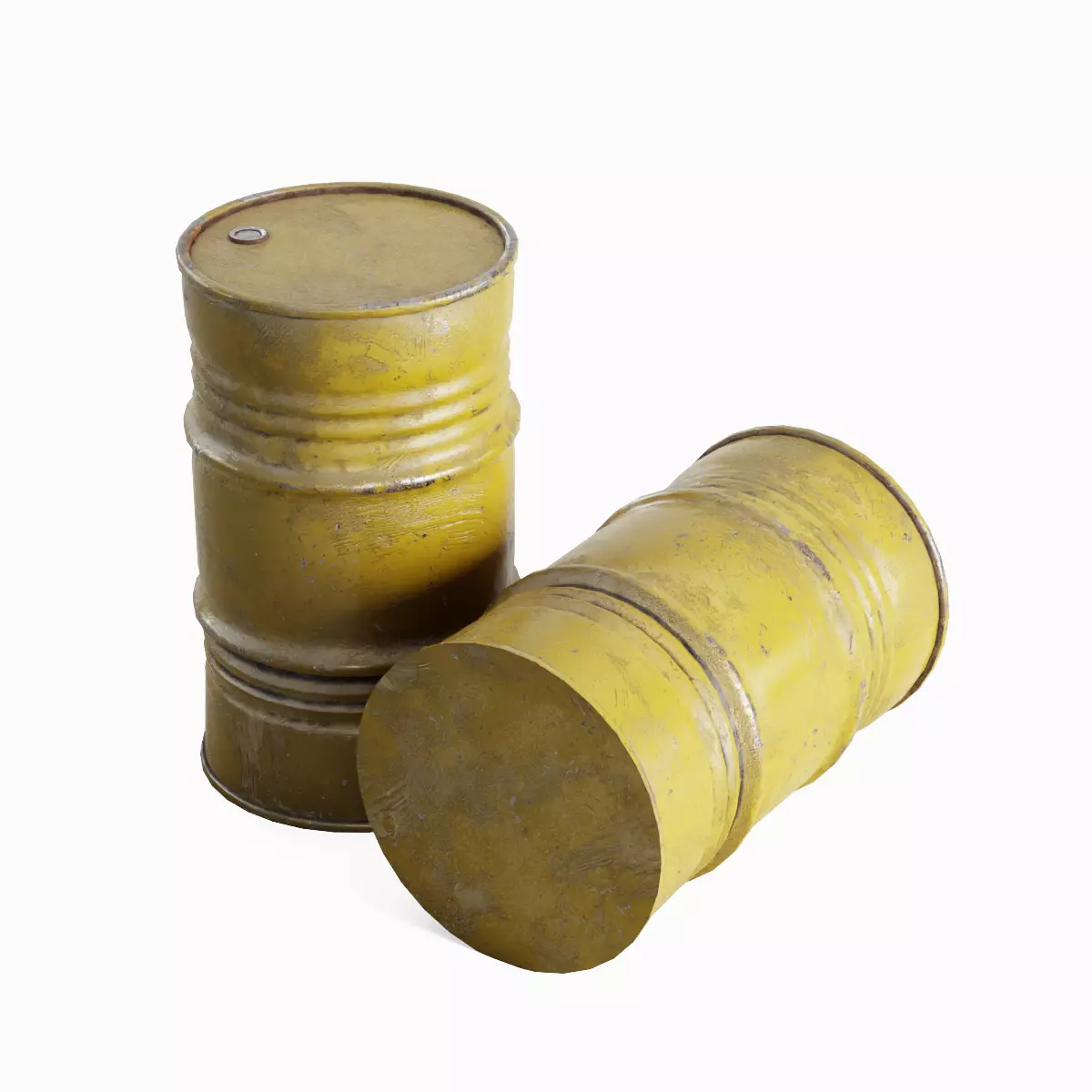 Industrial Barrel 02 Low-poly 3D model_0