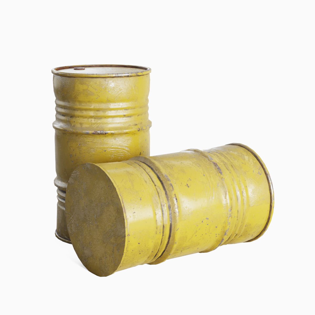 Industrial Barrel 02 Low-poly 3D model_1