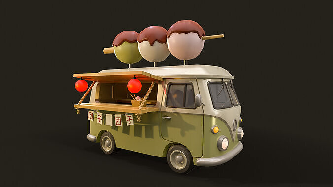 Food Trucks  Asian Edition Low-poly 3D model 6