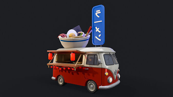 Food Trucks  Asian Edition Low-poly 3D model 4