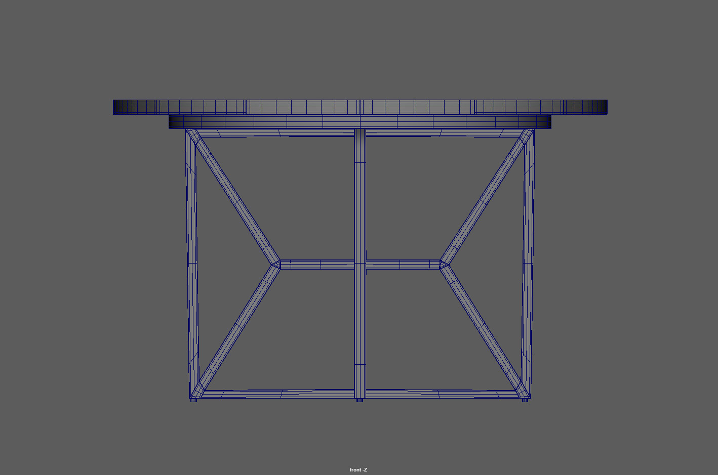 Round Wooden Dining Table Low-poly 3D model_13