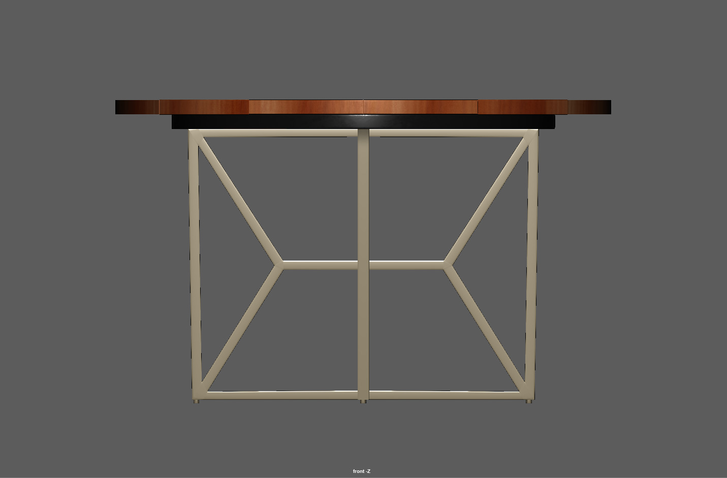Round Wooden Dining Table Low-poly 3D model_11