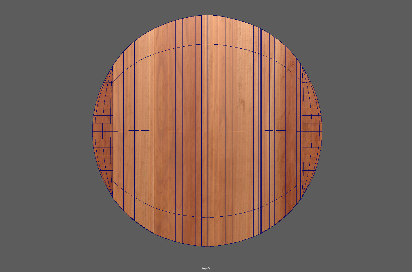 Round Wooden Dining Table Low-poly 3D model_9