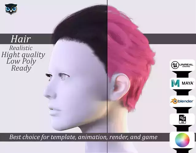 Modern Short Haircut - Game-Ready Asset