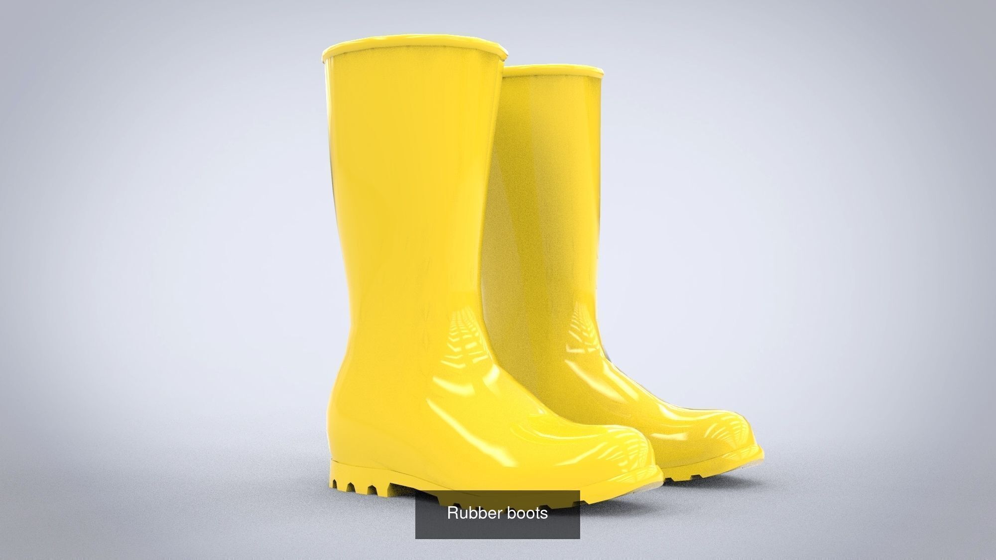 Construction helmet and Rubber boots 3D Model Collection_3