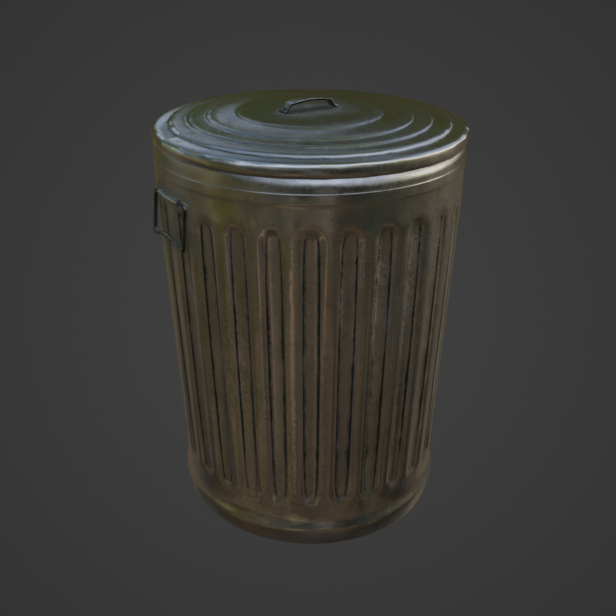 Trash Can 02  Low-poly 3D model_6