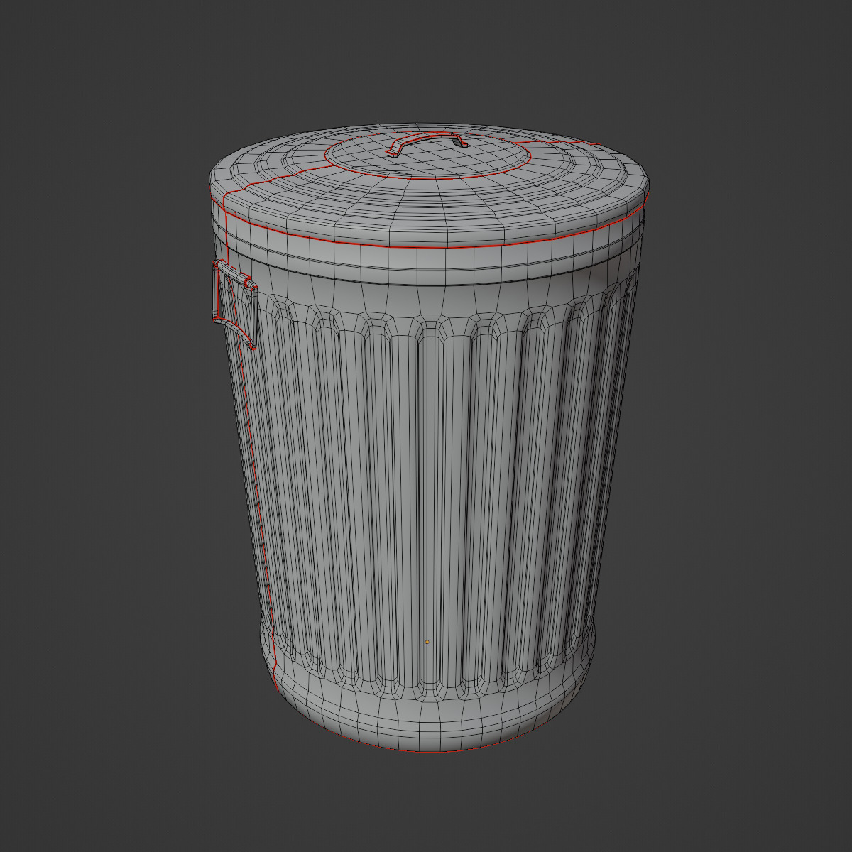 Trash Can 02  Low-poly 3D model_9