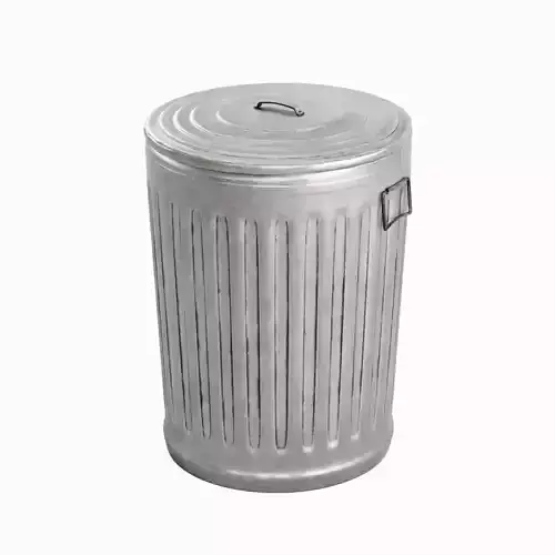 Trash Can 02  Low-poly 3D model