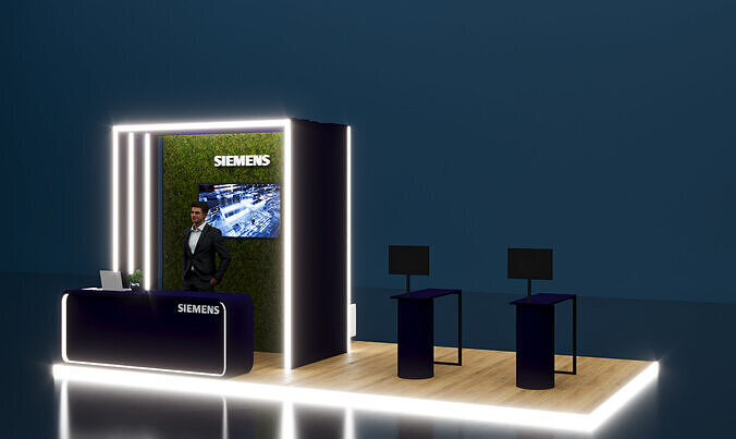 Booth 6x3 open all side island  3D model