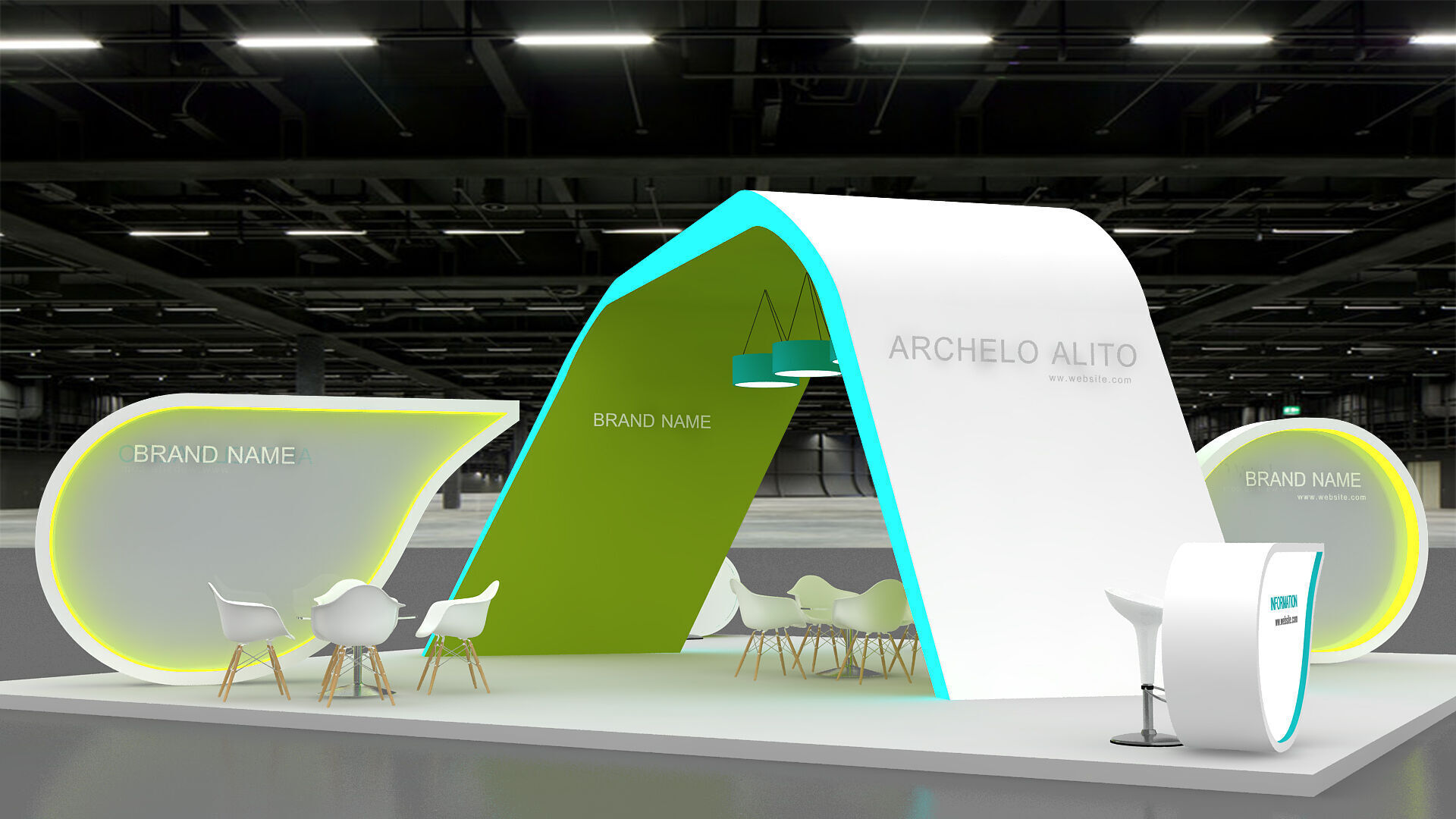 exhibition booth stand 3d model tradeshow 3D 3D model_3