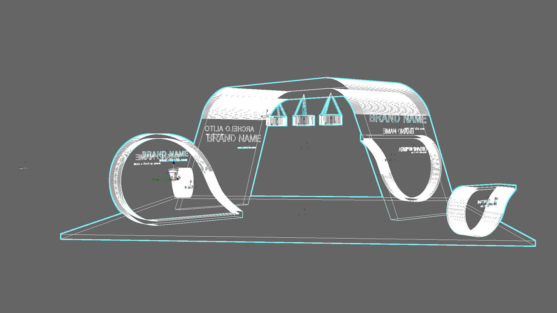 exhibition booth stand 3d model tradeshow 3D 3D model_6