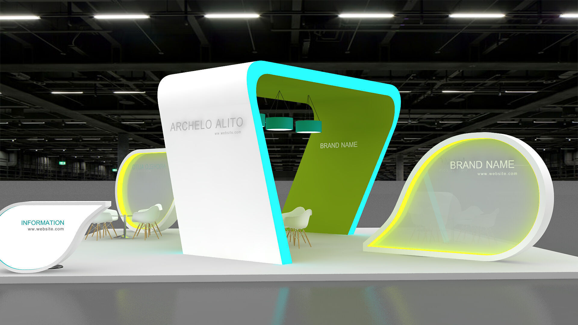 exhibition booth stand 3d model tradeshow 3D 3D model_2
