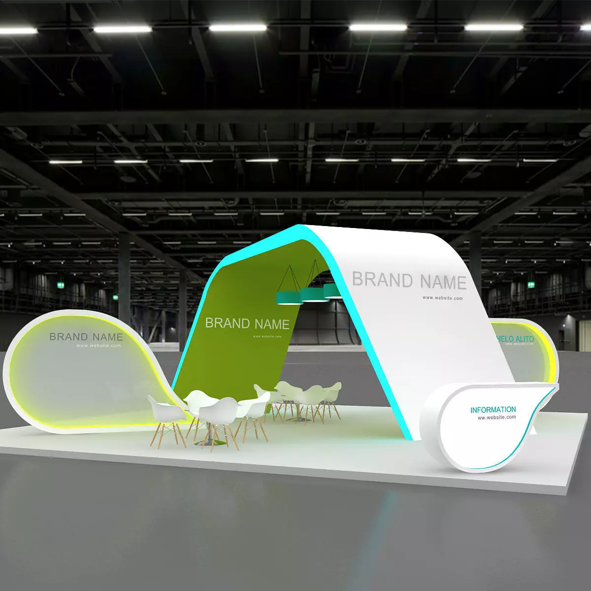 exhibition booth stand 3d model tradeshow 3D 3D model_0