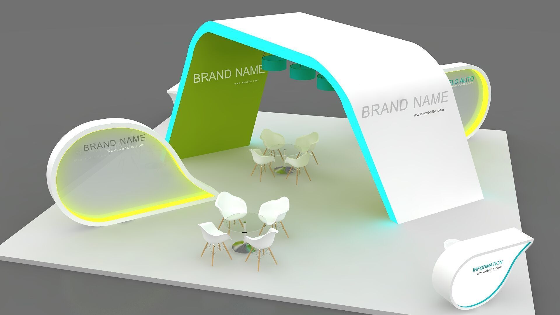 exhibition booth stand 3d model tradeshow 3D 3D model_4
