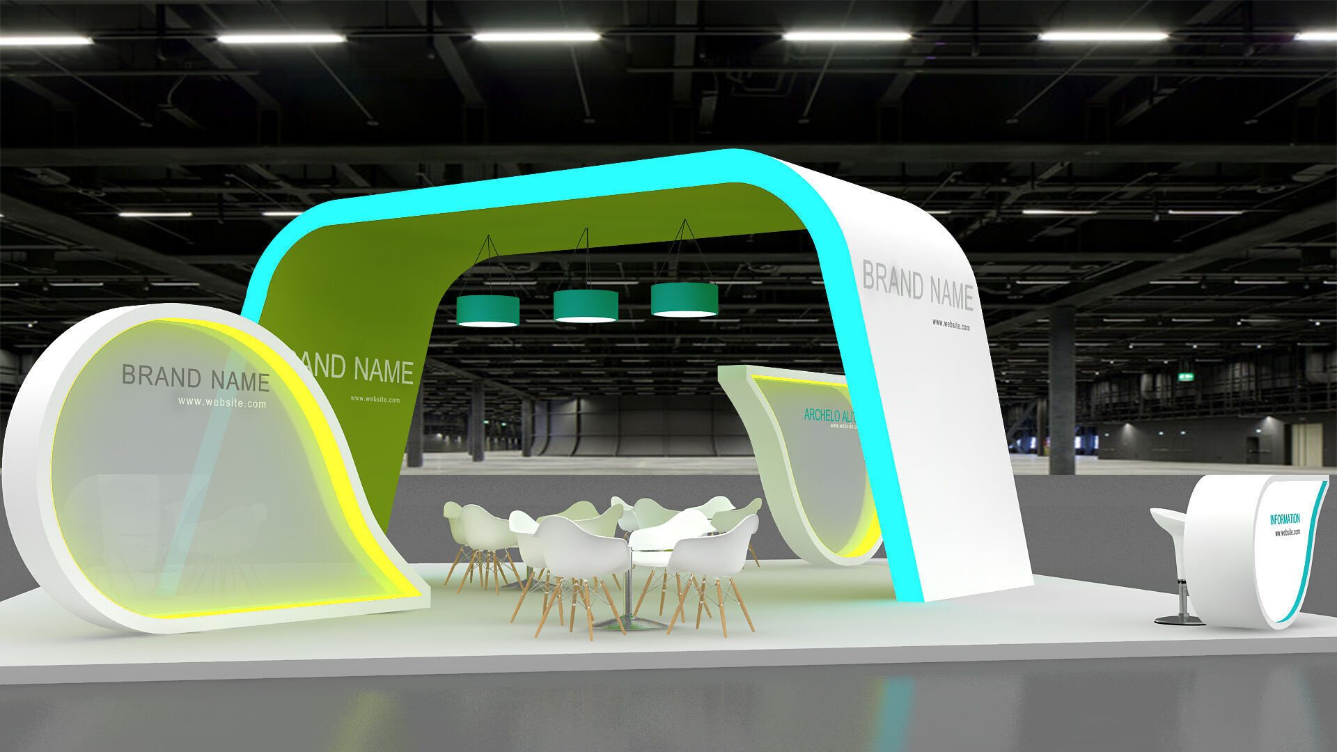 exhibition booth stand 3d model tradeshow 3D 3D model_1