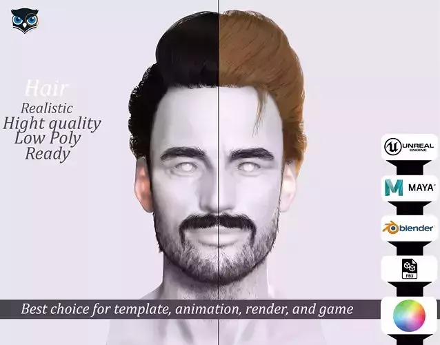 Stylish Pompadour Haircut with Beard -Game-Ready