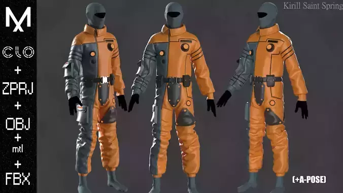 CyberPunk Outfit Marvelous designer Clo3d OBJ mtl FBX ZPRJ