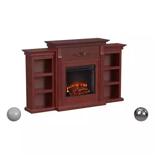 SEI Furniture Tennyson Bookcases Electric Fireplace