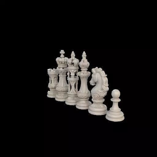 Baroque Majesty The Ornate Chess Set 3D print model_34