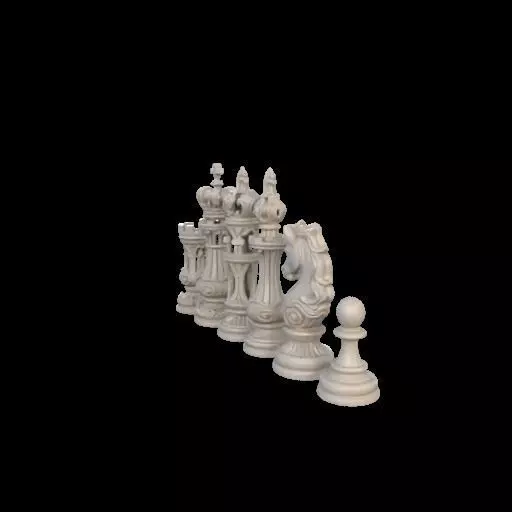 Baroque Majesty The Ornate Chess Set 3D print model_27