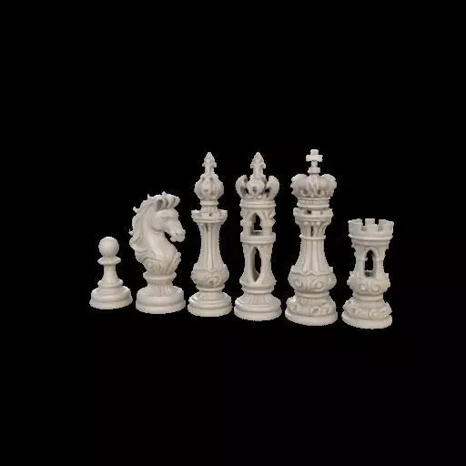Baroque Majesty The Ornate Chess Set 3D print model_25