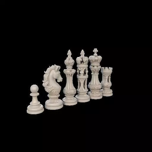 Baroque Majesty The Ornate Chess Set 3D print model_22