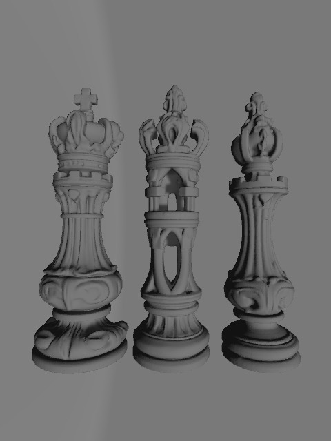 Baroque Majesty The Ornate Chess Set 3D print model_1
