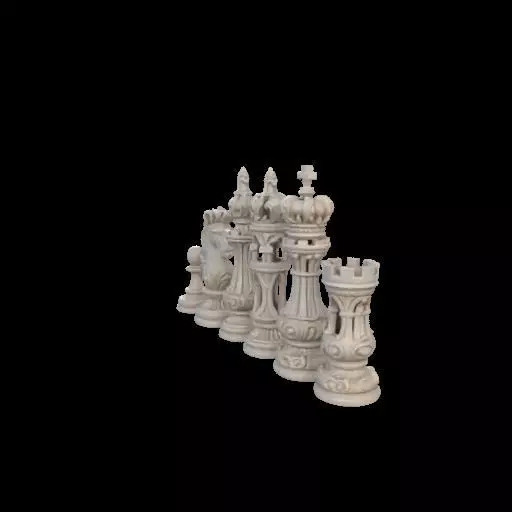 Baroque Majesty The Ornate Chess Set 3D print model_11