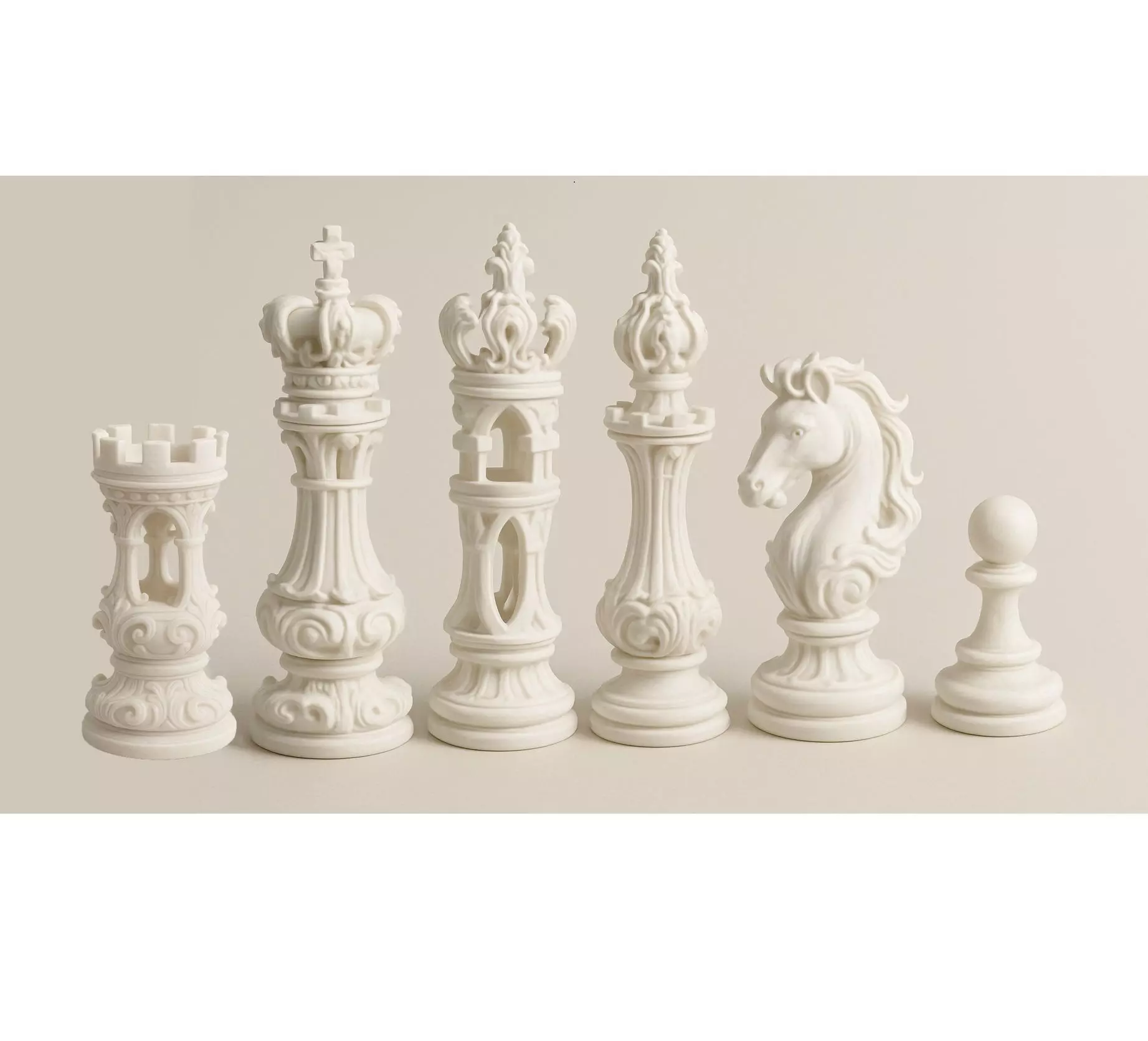 Baroque Majesty The Ornate Chess Set 3D print model_0