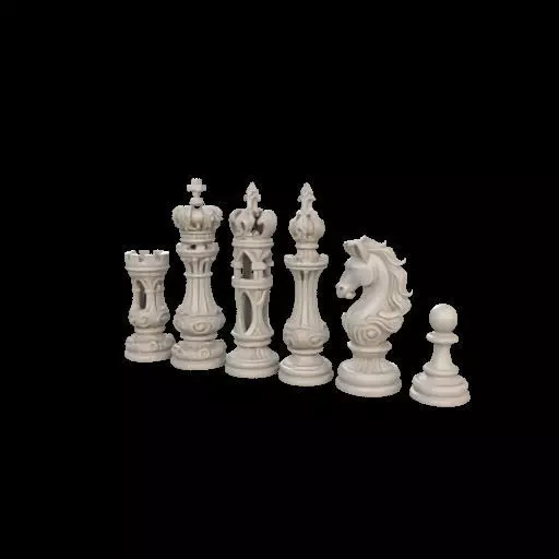 Baroque Majesty The Ornate Chess Set 3D print model_30