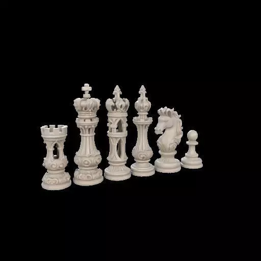 Baroque Majesty The Ornate Chess Set 3D print model_6
