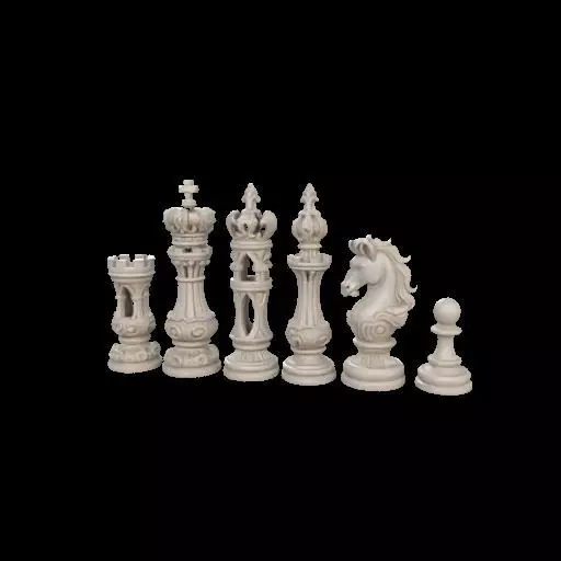 Baroque Majesty The Ornate Chess Set 3D print model_33