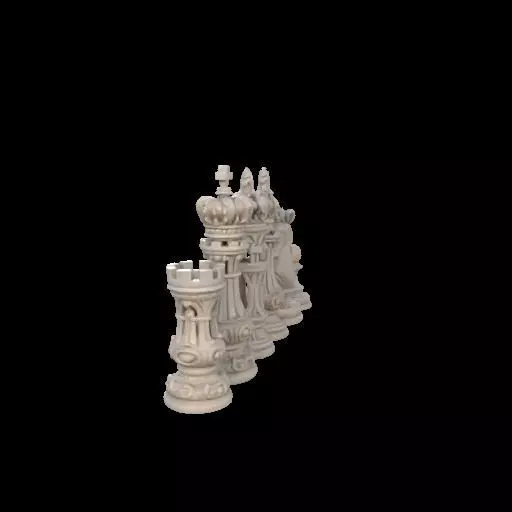 Baroque Majesty The Ornate Chess Set 3D print model_8