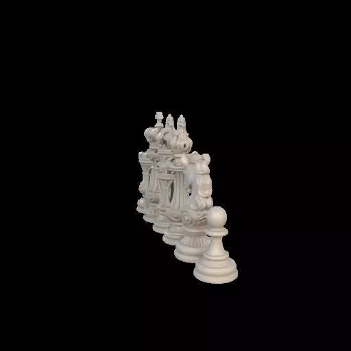 Baroque Majesty The Ornate Chess Set 3D print model_23