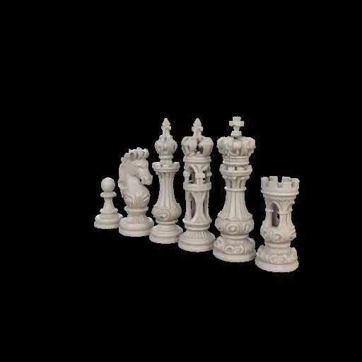 Baroque Majesty The Ornate Chess Set 3D print model_10