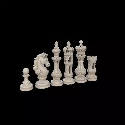 Baroque Majesty The Ornate Chess Set 3D print model_20