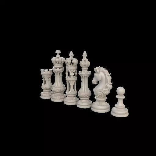 Baroque Majesty The Ornate Chess Set 3D print model_28