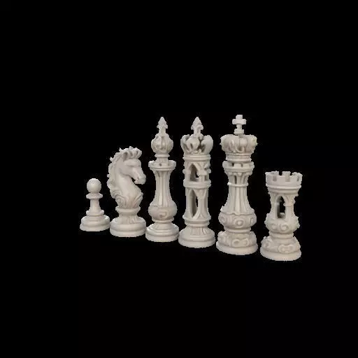 Baroque Majesty The Ornate Chess Set 3D print model_13