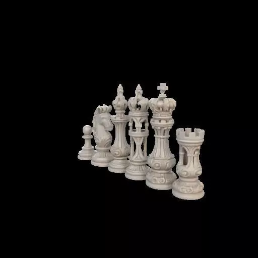 Baroque Majesty The Ornate Chess Set 3D print model_16