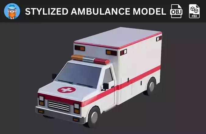 Stylized Ambulance 3D Model 3D model