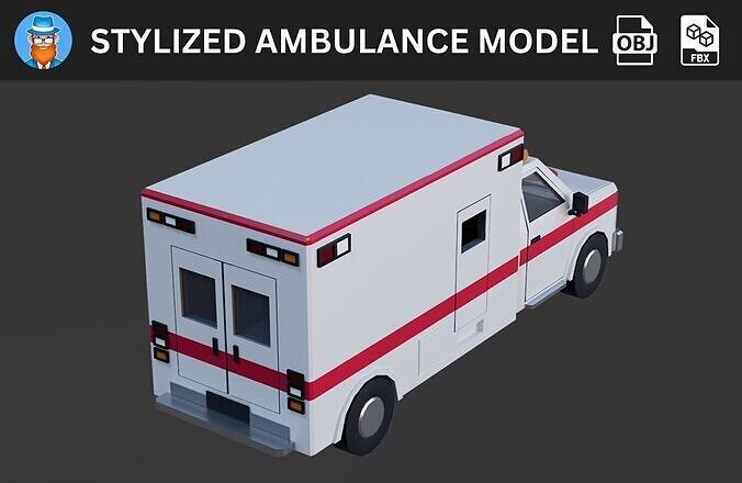 Stylized Ambulance 3D Model 3D model 3