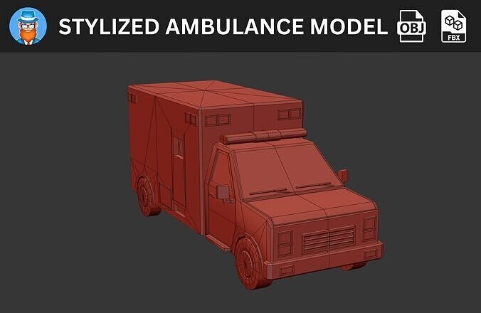 Stylized Ambulance 3D Model 3D model 4
